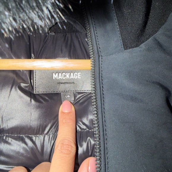 Mackage Black Puffer Jacket with Fur Trim - Picture 7 of 7